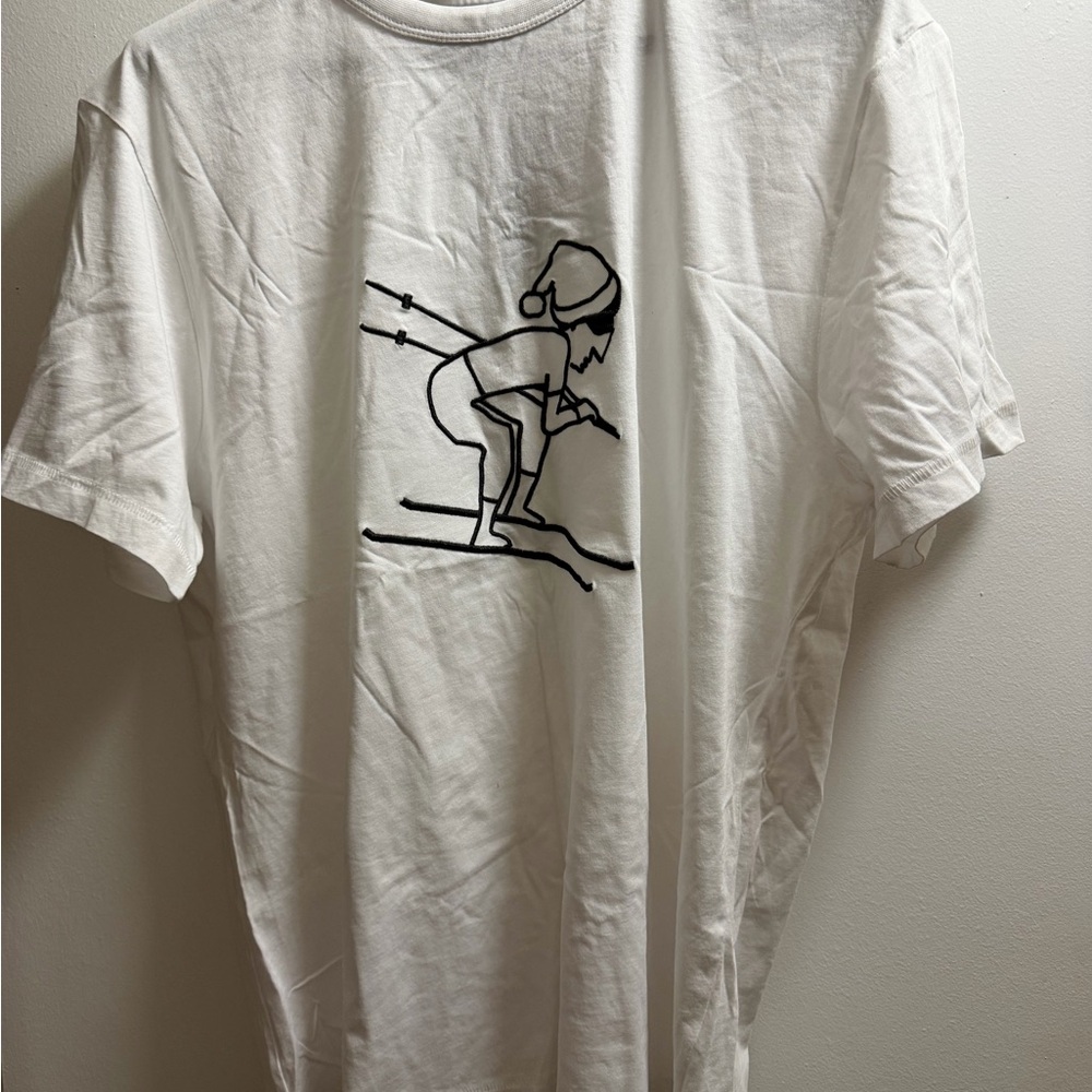 French Connection stitched Graphic USA Skiing T-Shirt